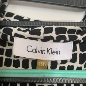 Calvin Klein Black and White Jumpsuit with Geometric Pattern